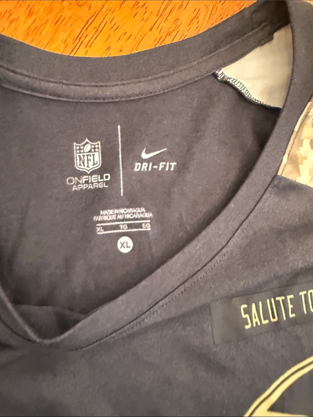 Nike Los Angeles Rams Navy Tee with Camo Sleeves xl - Picture 7 of 8